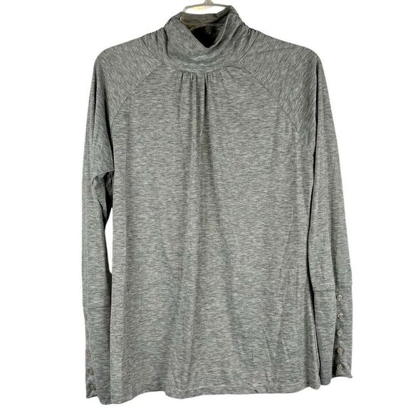 Joseph A. Women’s Gray Turtleneck Top Button Sleeves Large - Picture 1 of 11